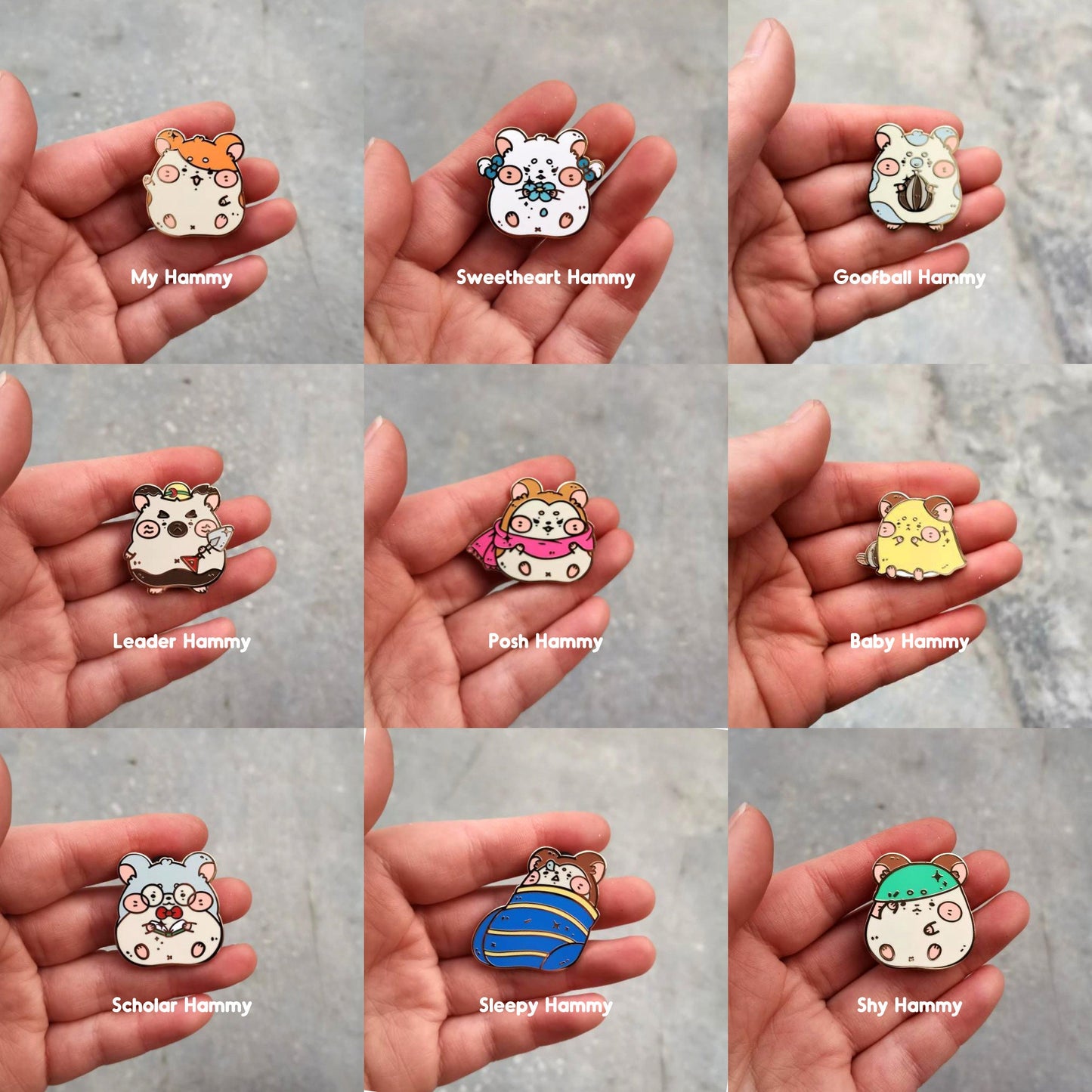 Hamster Enamel Pins