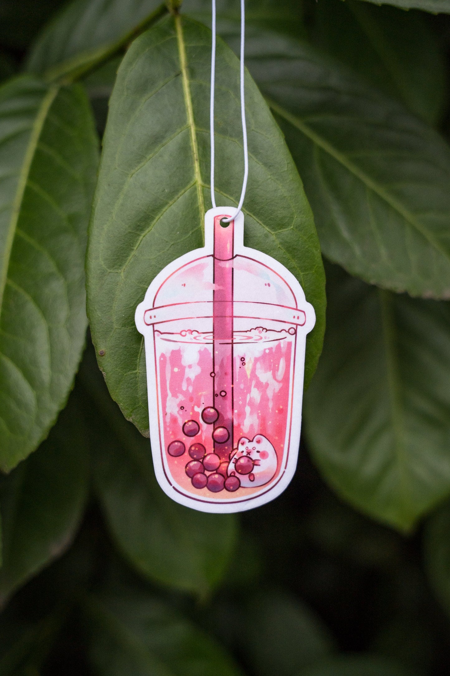 Pink boba air freshener | Bubble tea air freshener | Peach air freshener | Cute air freshener | Car scent diffuser