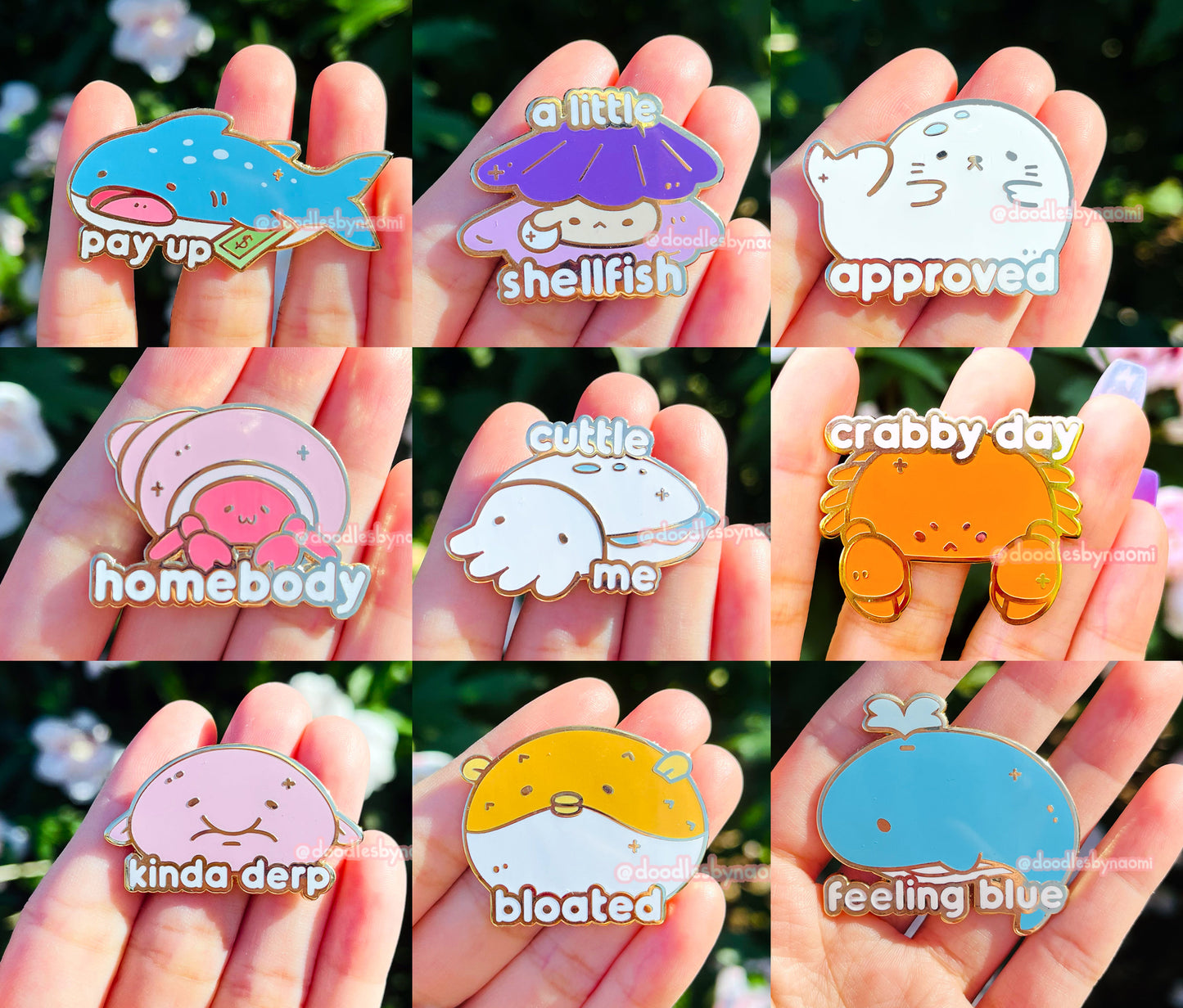 Ocean animal pins | Punny enamel pins | Funny enamel pins | Cute enamel pin | Enamel pin