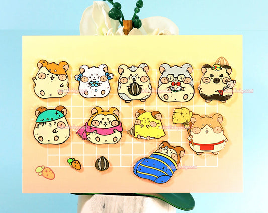 Hamster Enamel Pins