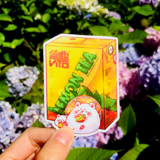 Vita Drink Sticker | Lemon tea sticker | Cute hamster sticker | Cute laptop decal