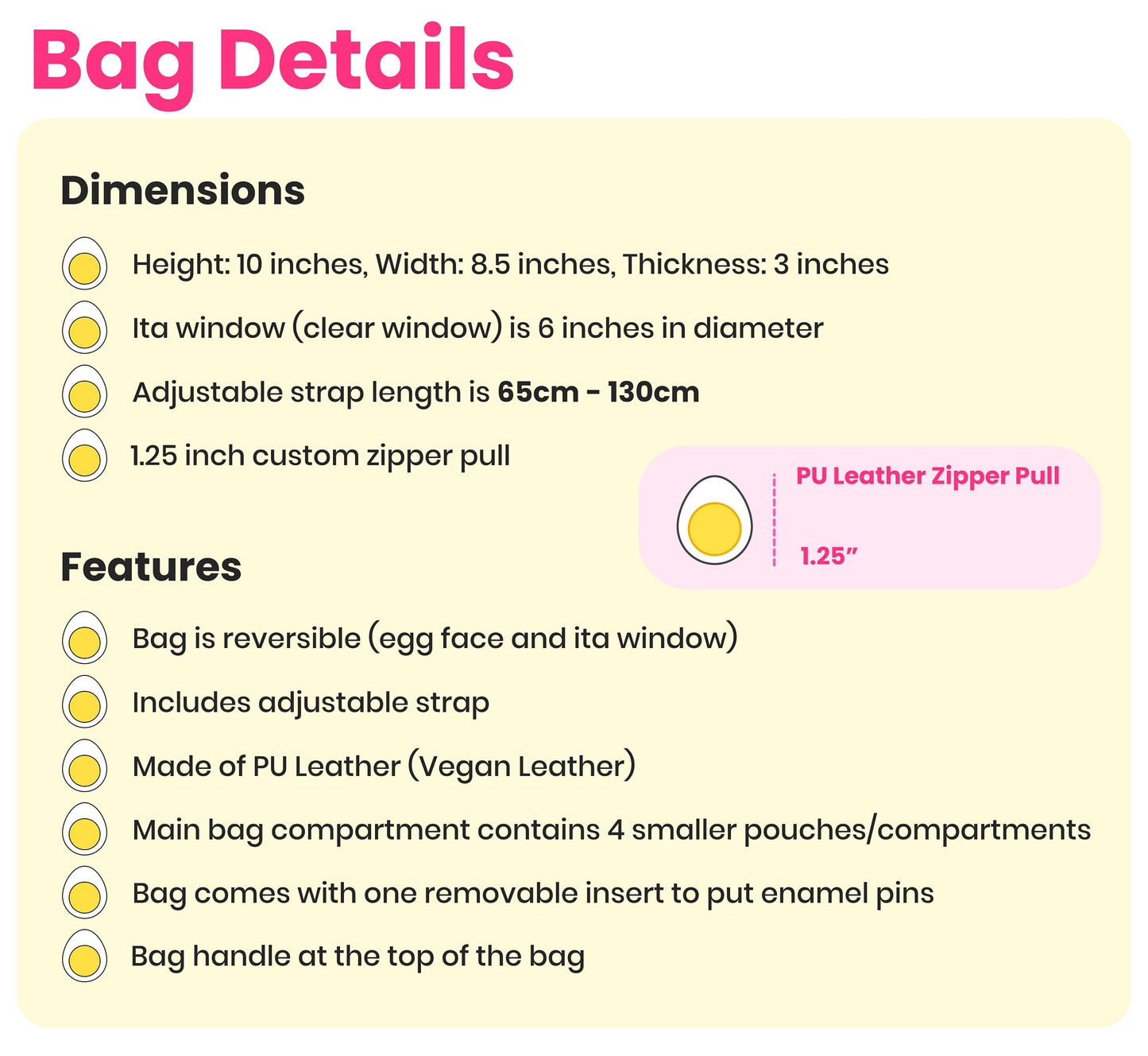 Egg ita bag | Cute ita bag | Egg bag (Please read description)