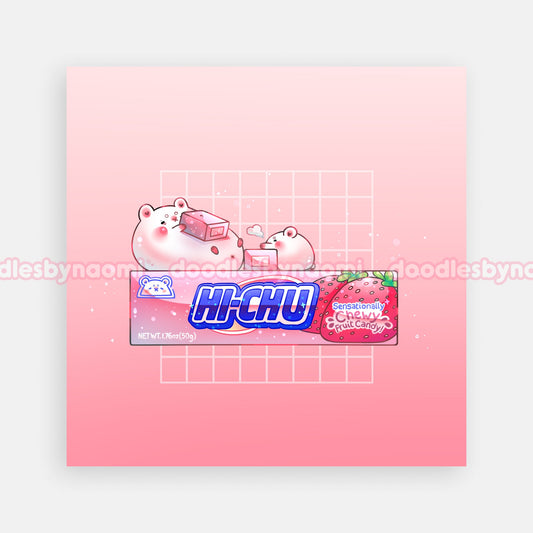 Hi-Chew art print | Cute candy art print | Cute art print decor (5"x 5")